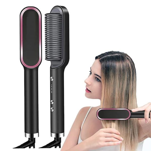 Hqt-909 Hair Straightener Ceramic Heated Hair Brush | Brush Straightener | Ceramic Heated Hair