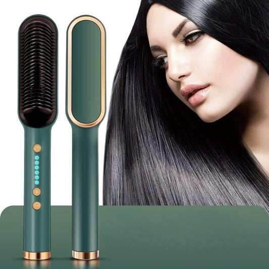 Hqt-909 Hair Straightener Ceramic Heated Hair Brush | Brush Straightener | Ceramic Heated Hair