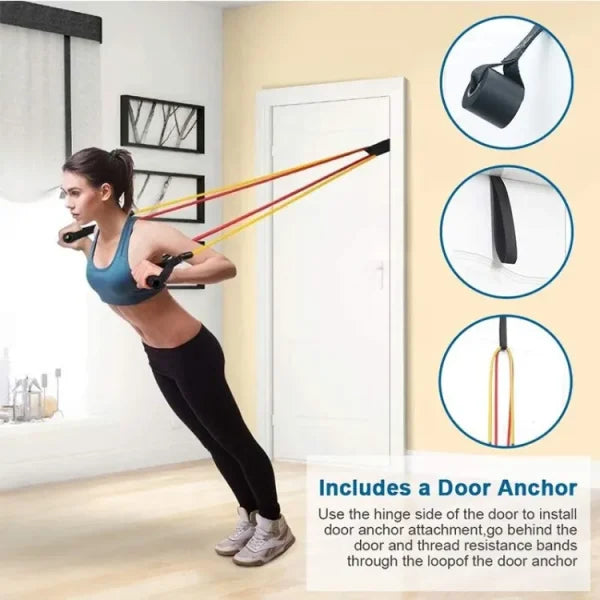 Power Exercise Resistance Band Set 5 In 1 Fitness Band Equipment For Men And Women