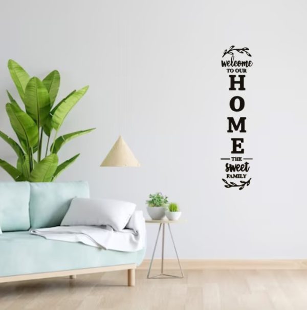 Welcome To Our Home The Sweet Family 3d Sticker Wall Art | Black Vinyl Sticker